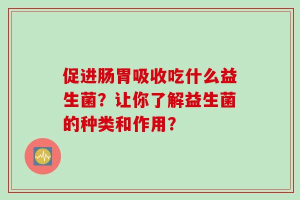 促进肠胃吸收吃什么益生菌?让你了解益生菌的种类和作用? 促进肠胃吸收吃什么益生菌?让你了解益生菌的种类和作用?