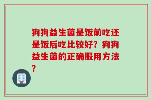 狗狗益生菌是饭前吃还是饭后吃比较好？狗狗益生菌的正确服用方法？