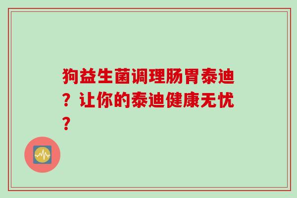 狗益生菌调理肠胃泰迪?让你的泰迪健康无忧? 狗益生菌调理肠胃泰迪?让你的泰迪健康无忧?