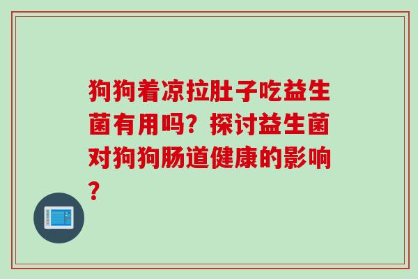 狗狗着凉拉肚子吃益生菌有用吗？探讨益生菌对狗狗肠道健康的影响？