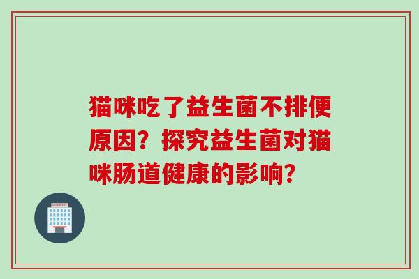 猫咪吃了益生菌不排便原因？探究益生菌对猫咪肠道健康的影响？