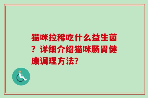 猫咪拉稀吃什么益生菌？详细介绍猫咪肠胃健康调理方法？