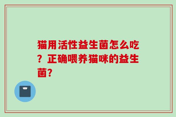 猫用活性益生菌怎么吃?正确喂养猫咪的益生菌? 猫用活性益生菌怎么吃?正确喂养猫咪的益生菌?