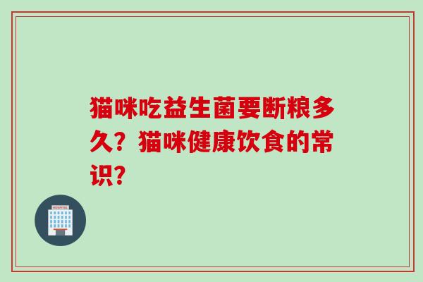 猫咪吃益生菌要断粮多久？猫咪健康饮食的常识？