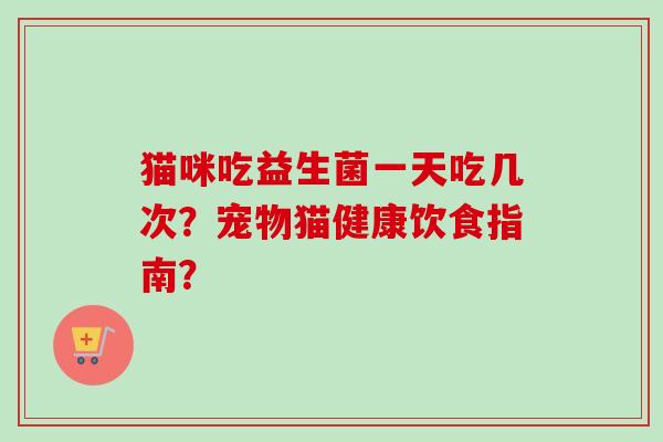 猫咪吃益生菌一天吃几次？宠物猫健康饮食指南？