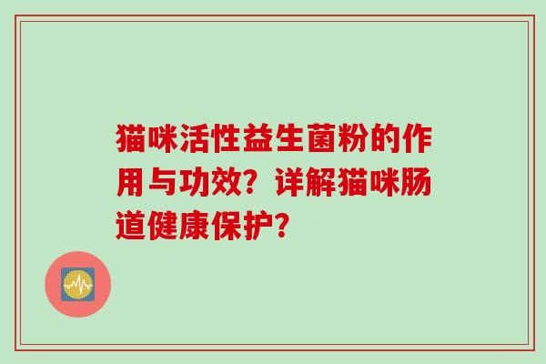 猫咪活性益生菌粉的作用与功效?详解猫咪肠道健康保护? 猫咪活性益生菌粉的作用与功效?详解猫咪肠道健康保护?
