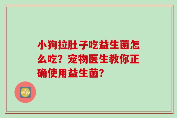 小狗拉肚子吃益生菌怎么吃?宠物医生教你正确使用益生菌? 小狗拉肚子吃益生菌怎么吃?宠物医生教你正确使用益生菌?
