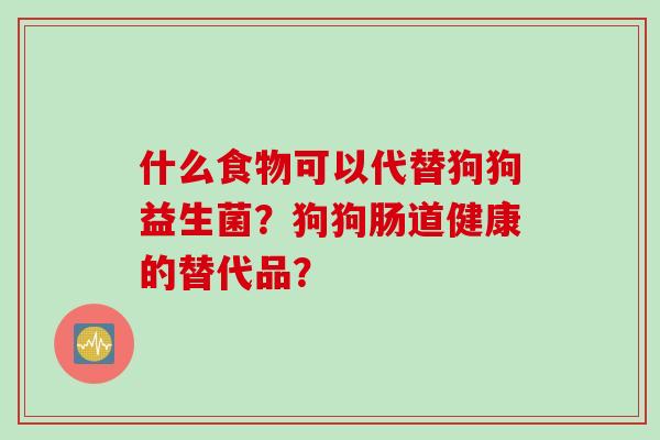 什么食物可以代替狗狗益生菌？狗狗肠道健康的替代品？