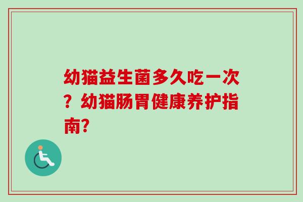 幼猫益生菌多久吃一次？幼猫肠胃健康养护指南？