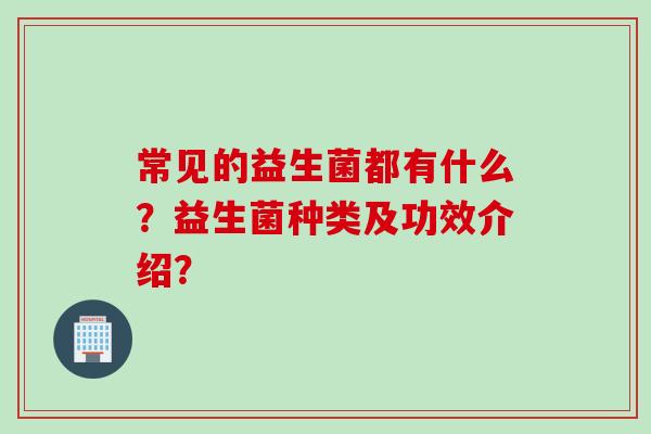 常见的益生菌都有什么？益生菌种类及功效介绍？