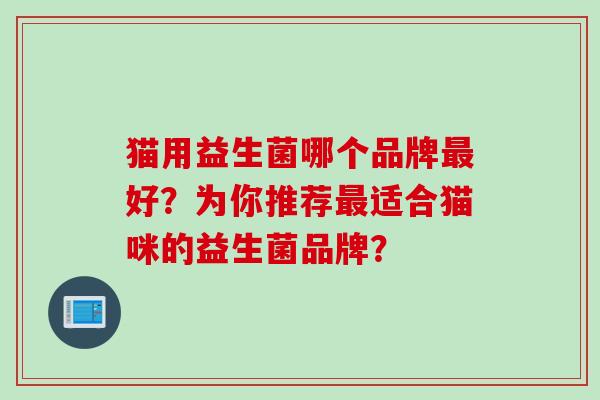 猫用益生菌哪个品牌好?为你推荐适合猫咪的益生菌品牌? 猫用益生菌哪个品牌好?为你推荐适合猫咪的益生菌品牌?