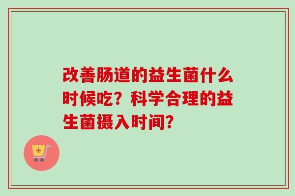 改善肠道的益生菌什么时候吃？科学合理的益生菌摄入时间？