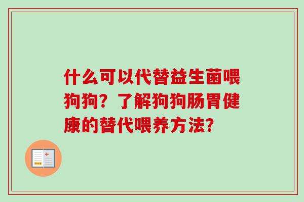 什么可以代替益生菌喂狗狗?了解狗狗肠胃健康的替代喂养方法? 什么可以代替益生菌喂狗狗?了解狗狗肠胃健康的替代喂养方法?