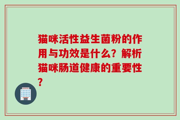 猫咪活性益生菌粉的作用与功效是什么?解析猫咪肠道健康的重要性? 猫咪活性益生菌粉的作用与功效是什么?解析猫咪肠道健康的重要性?