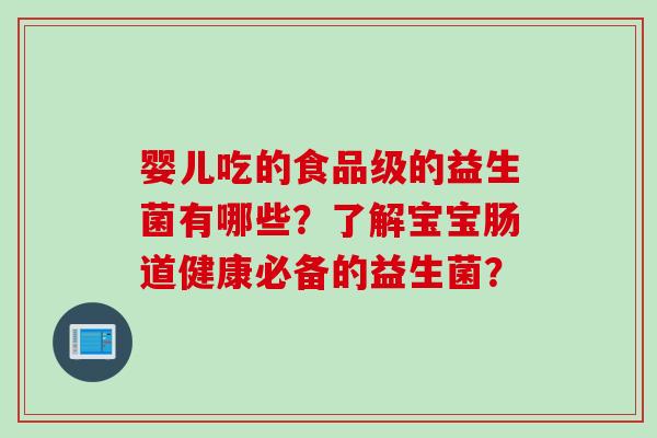 婴儿吃的食品级的益生菌有哪些？了解宝宝肠道健康必备的益生菌？