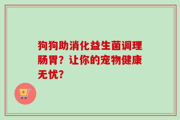 狗狗助消化益生菌调理肠胃？让你的宠物健康无忧？