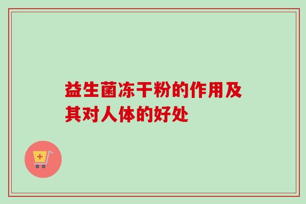益生菌冻干粉的作用及其对人体的好处 益生菌冻干粉的作用及其对人体的好处