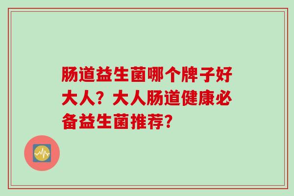 肠道益生菌哪个牌子好大人？大人肠道健康必备益生菌推荐？