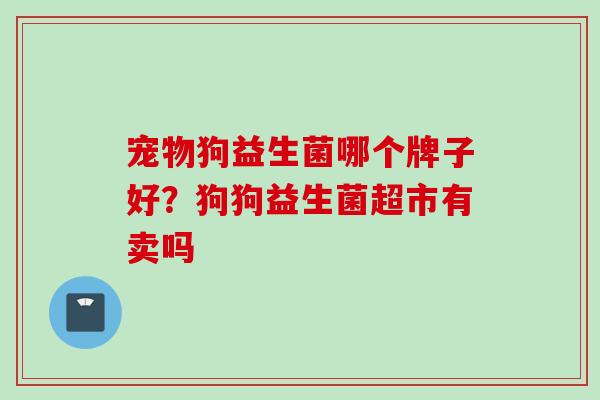 宠物狗益生菌哪个牌子好？狗狗益生菌超市有卖吗