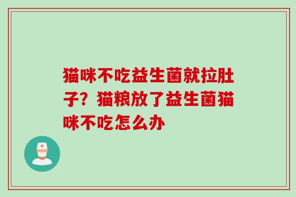 猫咪不吃益生菌就拉肚子？猫粮放了益生菌猫咪不吃怎么办