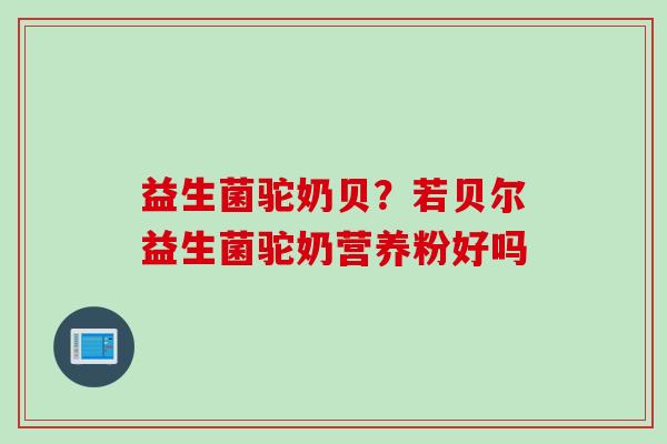 益生菌驼奶贝？若贝尔益生菌驼奶营养粉好吗