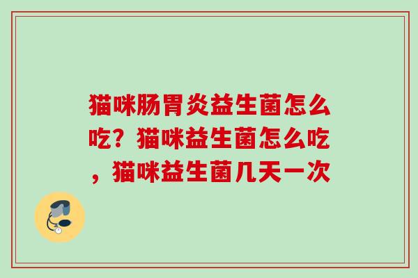 猫咪肠益生菌怎么吃？猫咪益生菌怎么吃，猫咪益生菌几天一次
