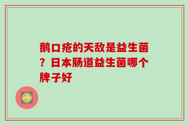 鹅口疮的天敌是益生菌?日本肠道益生菌哪个牌子好 鹅口疮的天敌是益生菌?日本肠道益生菌哪个牌子好