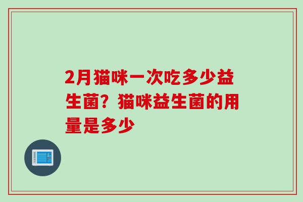 2月猫咪一次吃多少益生菌？猫咪益生菌的用量是多少