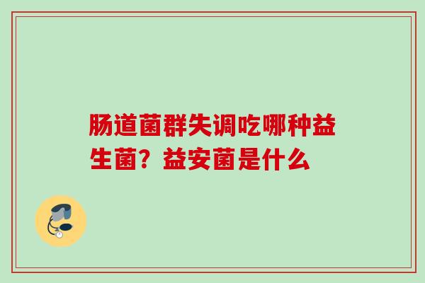 肠道菌群失调吃哪种益生菌？益安菌是什么