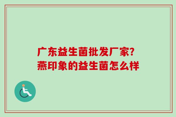 广东益生菌批发厂家？燕印象的益生菌怎么样