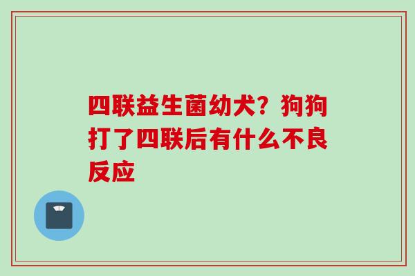 四联益生菌幼犬?狗狗打了四联后有什么不良反应 四联益生菌幼犬?狗狗打了四联后有什么不良反应