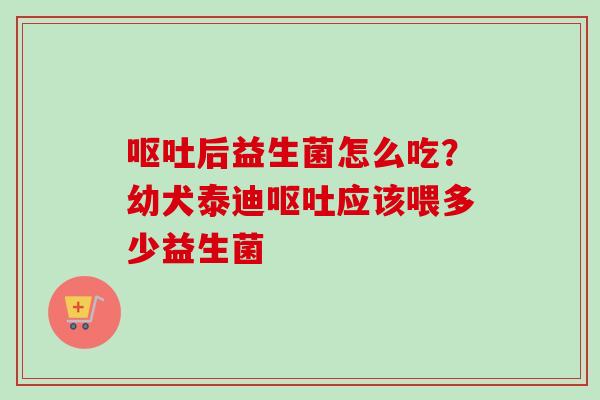 后益生菌怎么吃?幼犬泰迪应该喂多少益生菌 后益生菌怎么吃?幼犬泰迪应该喂多少益生菌