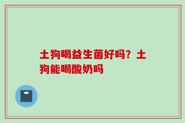 土狗喝益生菌好吗?土狗能喝酸奶吗 土狗喝益生菌好吗?土狗能喝酸奶吗