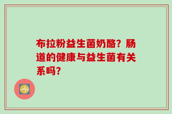 布拉粉益生菌奶酪？肠道的健康与益生菌有关系吗？