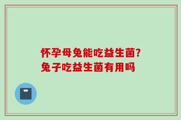 怀孕母兔能吃益生菌?兔子吃益生菌有用吗 怀孕母兔能吃益生菌?兔子吃益生菌有用吗