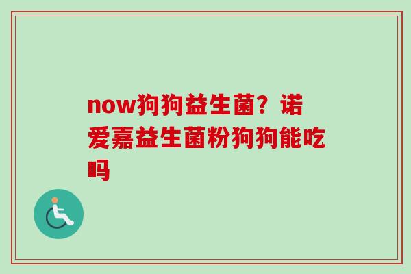 now狗狗益生菌?诺爱嘉益生菌粉狗狗能吃吗 now狗狗益生菌?诺爱嘉益生菌粉狗狗能吃吗