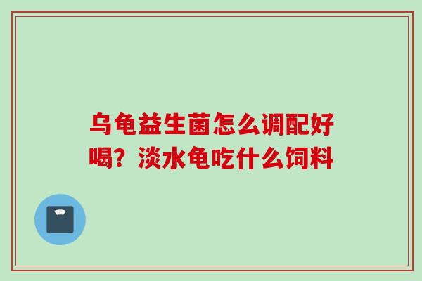 乌龟益生菌怎么调配好喝？淡水龟吃什么饲料