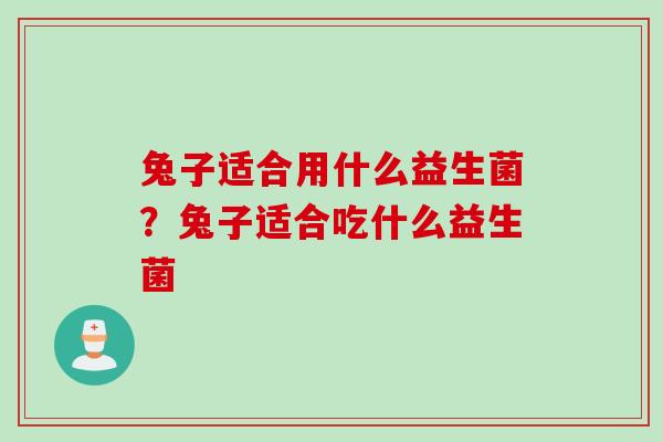 兔子适合用什么益生菌？兔子适合吃什么益生菌