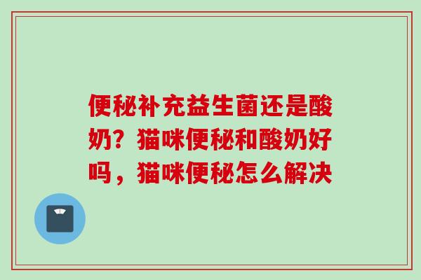 补充益生菌还是酸奶?猫咪和酸奶好吗,猫咪怎么解决 补充益生菌还是酸奶?猫咪和酸奶好吗,猫咪怎么解决