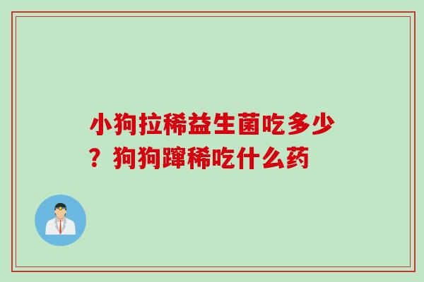 小狗拉稀益生菌吃多少？狗狗蹿稀吃什么药