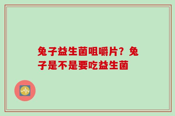 兔子益生菌咀嚼片?兔子是不是要吃益生菌 兔子益生菌咀嚼片?兔子是不是要吃益生菌
