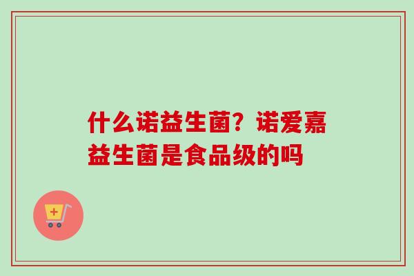 什么诺益生菌？诺爱嘉益生菌是食品级的吗