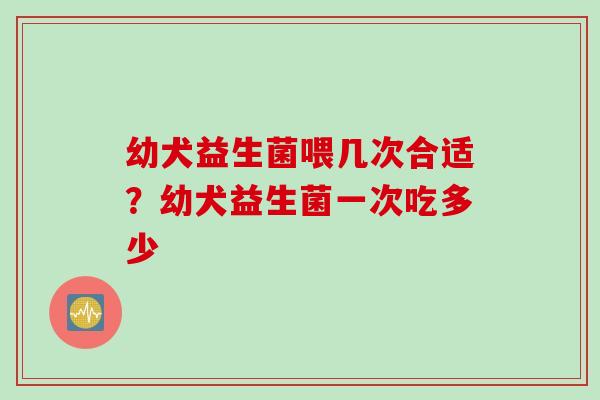 幼犬益生菌喂几次合适？幼犬益生菌一次吃多少