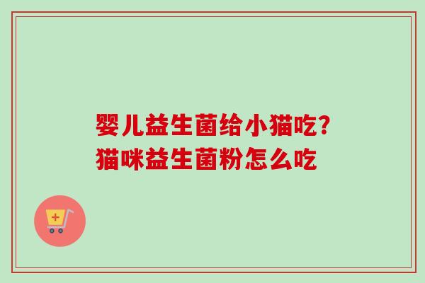 婴儿益生菌给小猫吃?猫咪益生菌粉怎么吃 婴儿益生菌给小猫吃?猫咪益生菌粉怎么吃
