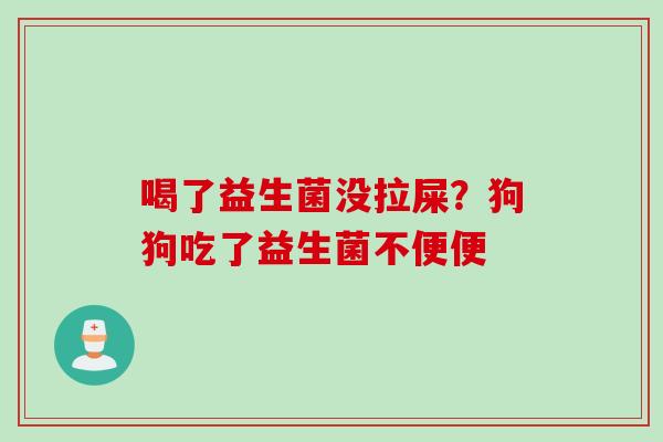 喝了益生菌没拉屎？狗狗吃了益生菌不便便
