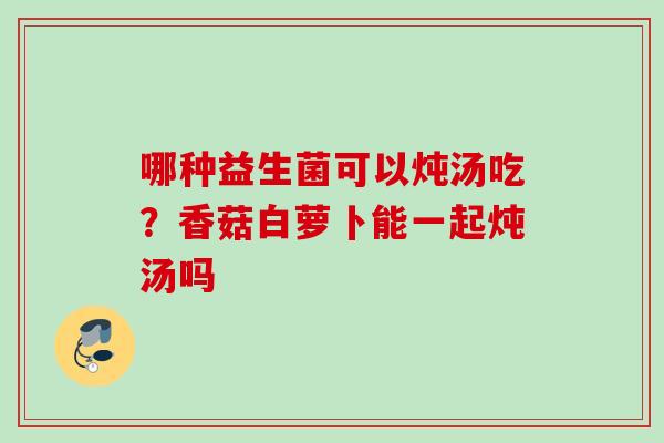 哪种益生菌可以炖汤吃？香菇白萝卜能一起炖汤吗