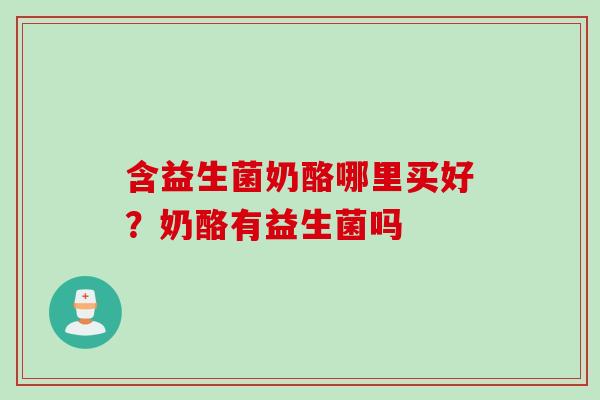 含益生菌奶酪哪里买好？奶酪有益生菌吗