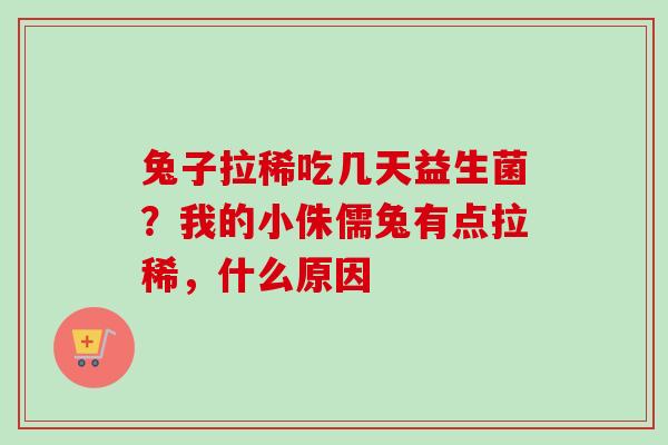 兔子拉稀吃几天益生菌?我的小侏儒兔有点拉稀,什么原因 兔子拉稀吃几天益生菌?我的小侏儒兔有点拉稀,什么原因