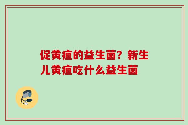 促黄疸的益生菌？新生儿黄疸吃什么益生菌