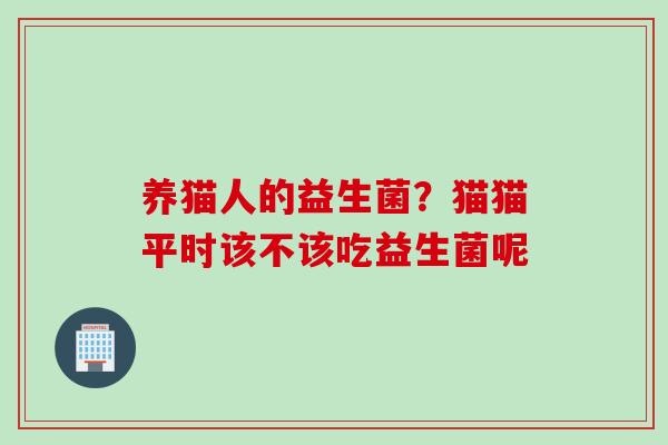 养猫人的益生菌?猫猫平时该不该吃益生菌呢 养猫人的益生菌?猫猫平时该不该吃益生菌呢